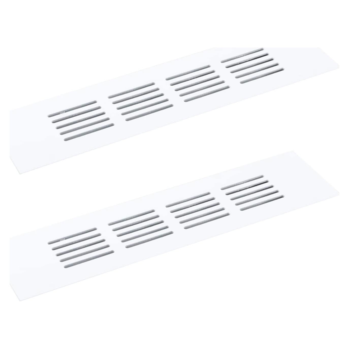 Cubiertas de Ventilación Geesatis 20.32x5.08 cm Aluminio Blanco - Paquete de 2