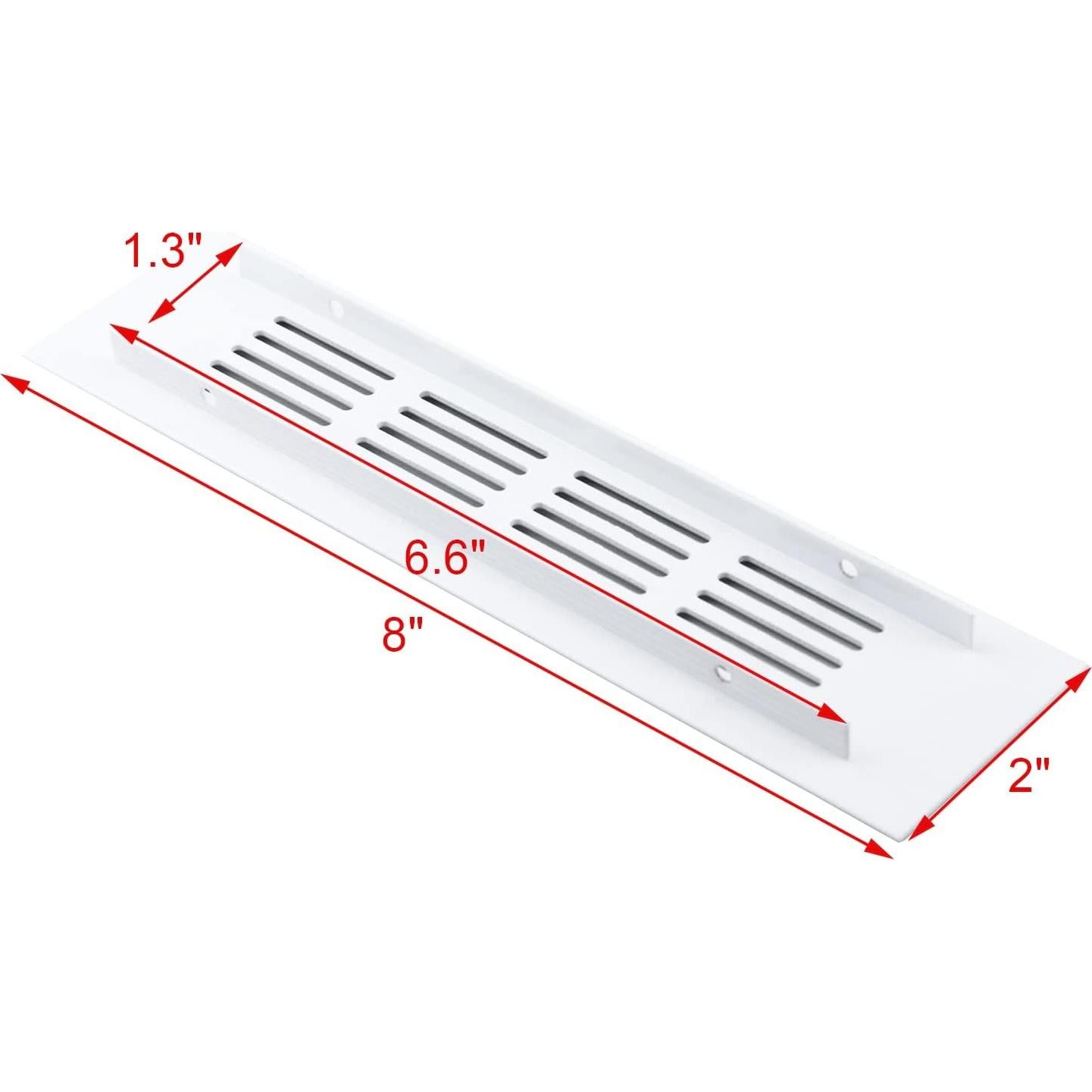 Cubiertas de Ventilación Geesatis 20.32x5.08 cm Aluminio Blanco - Paquete de 2