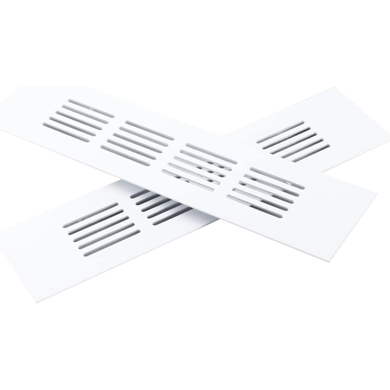 Cubiertas de Ventilación Geesatis 20.32x5.08 cm Aluminio Blanco - Paquete de 2