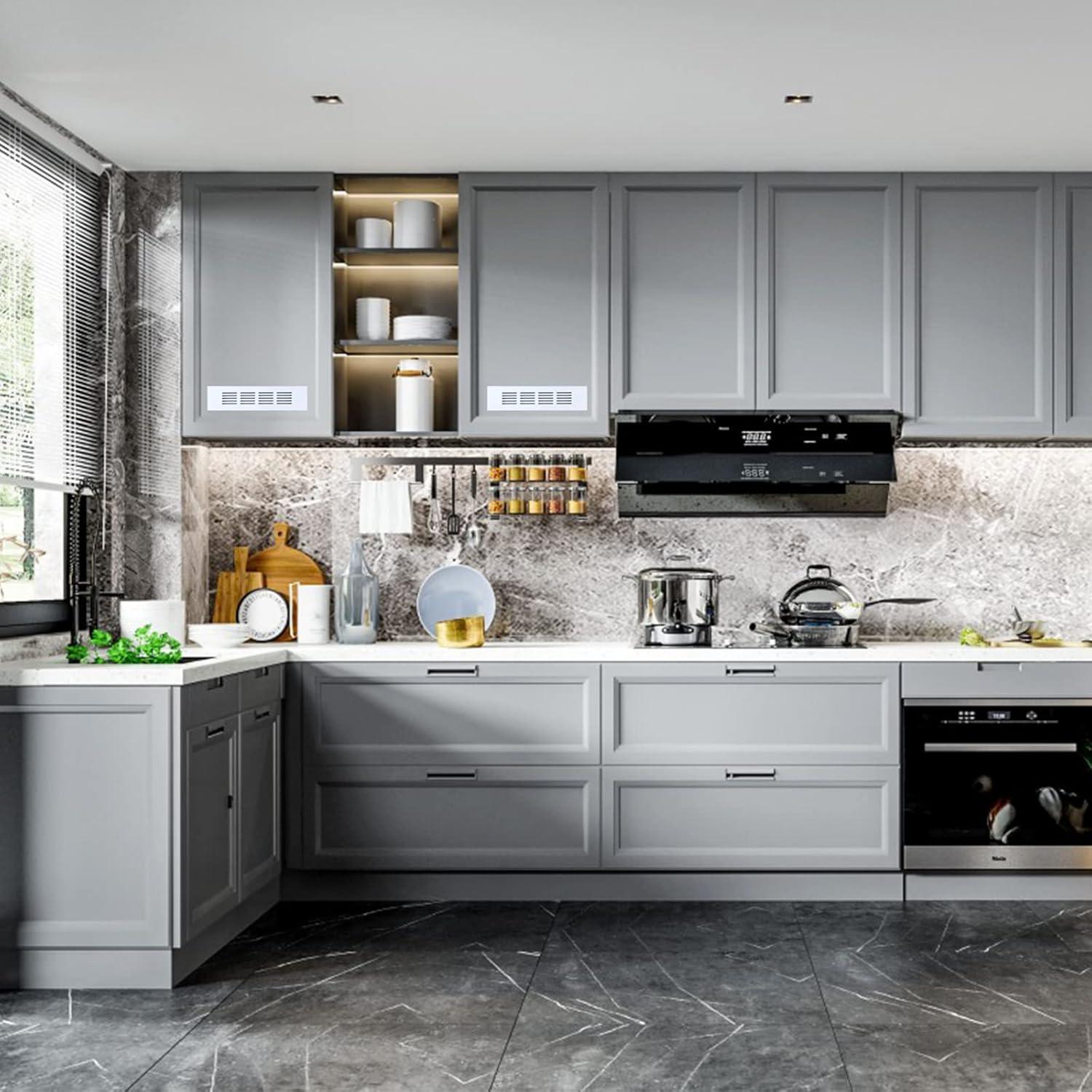 Cubiertas de Ventilación Geesatis 20.32x5.08 cm Aluminio Blanco - Paquete de 2