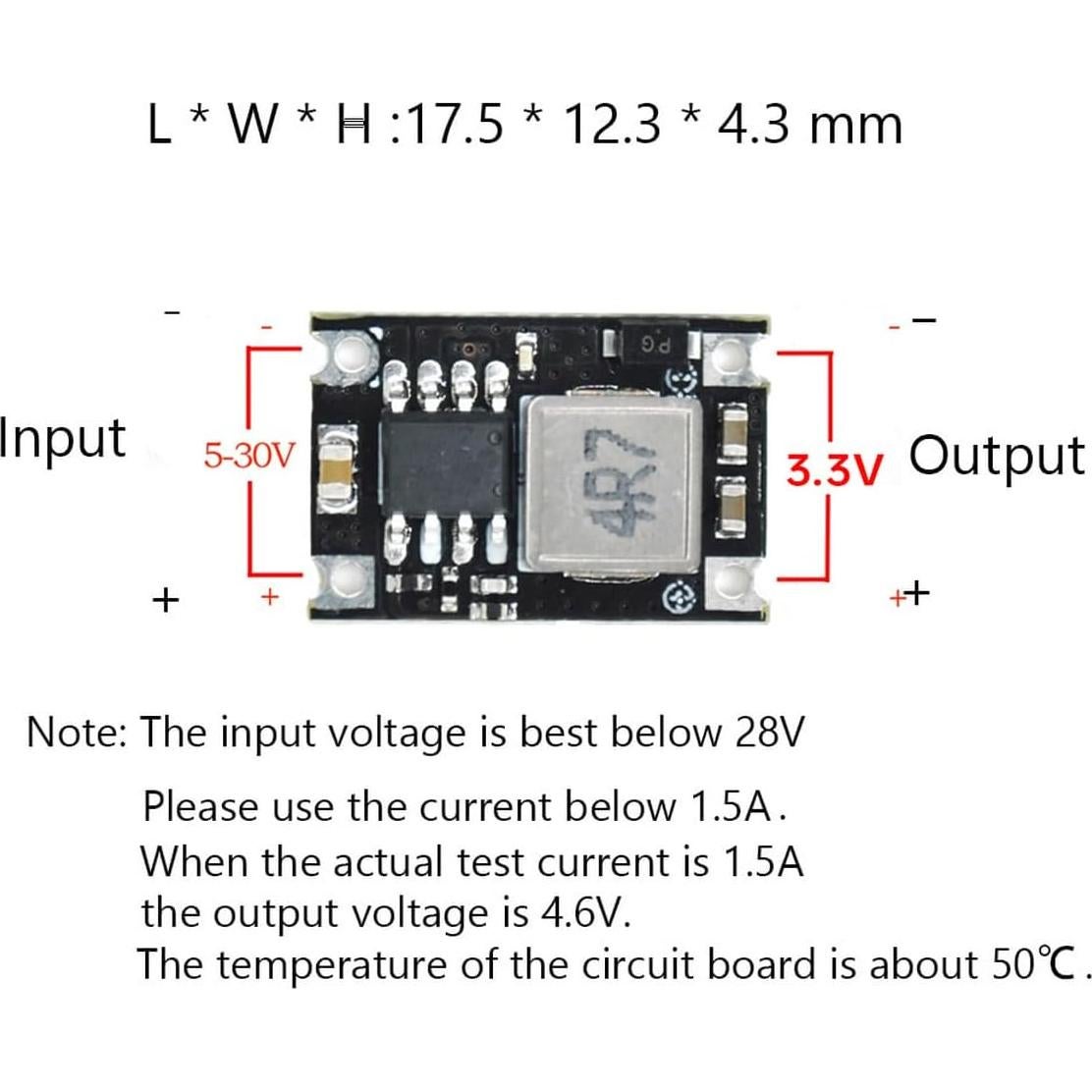 Módulo Buck 3.3V FASTELECTRIC 6pcs 1.8A Mini DC-DC