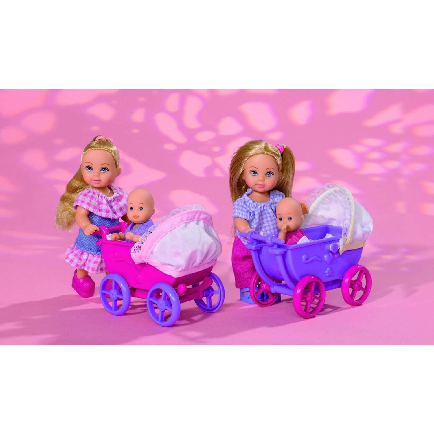 Muñeca Evi Love Doll Walk 12cm con Bebé y Cochecito