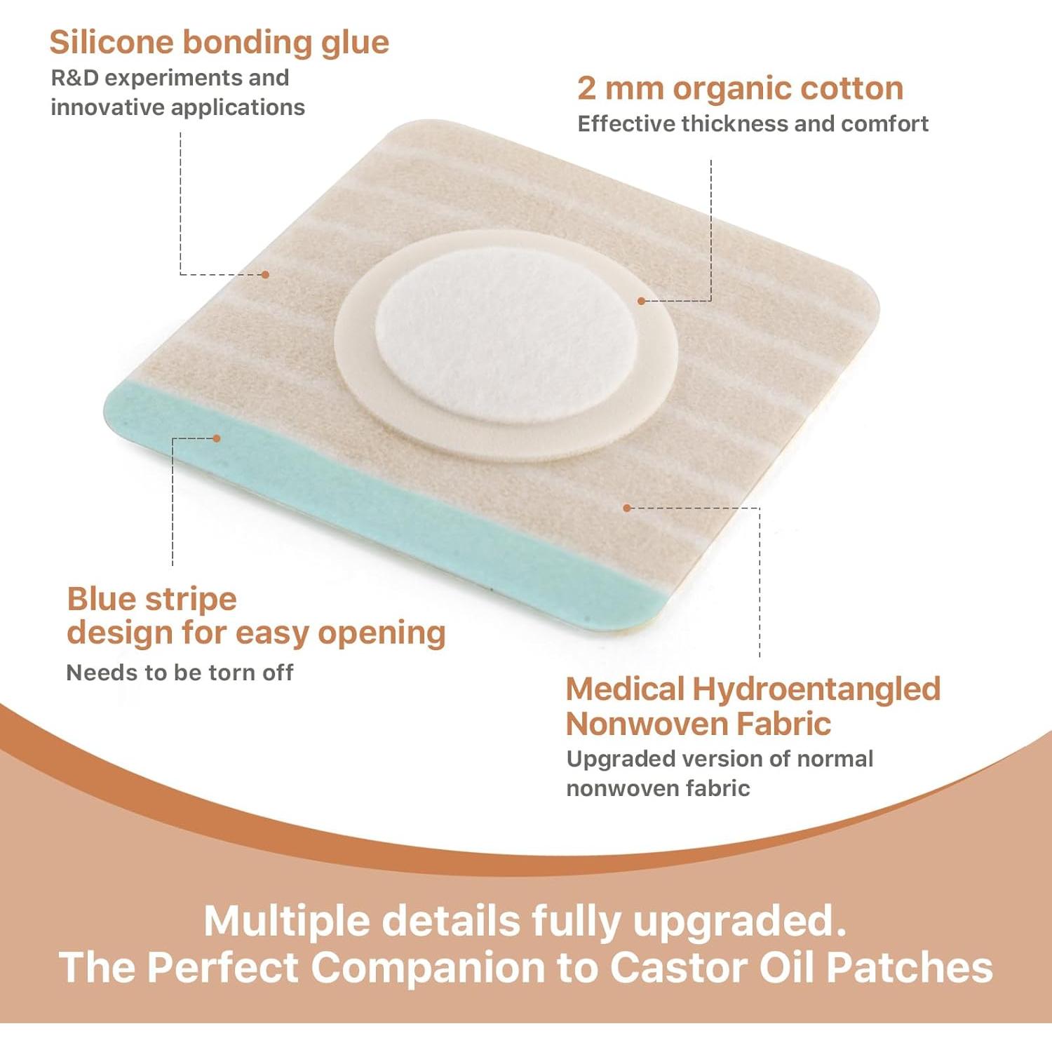 20 Parches de Aceite de Ricino de Silicona SUERAN - Higiénicos