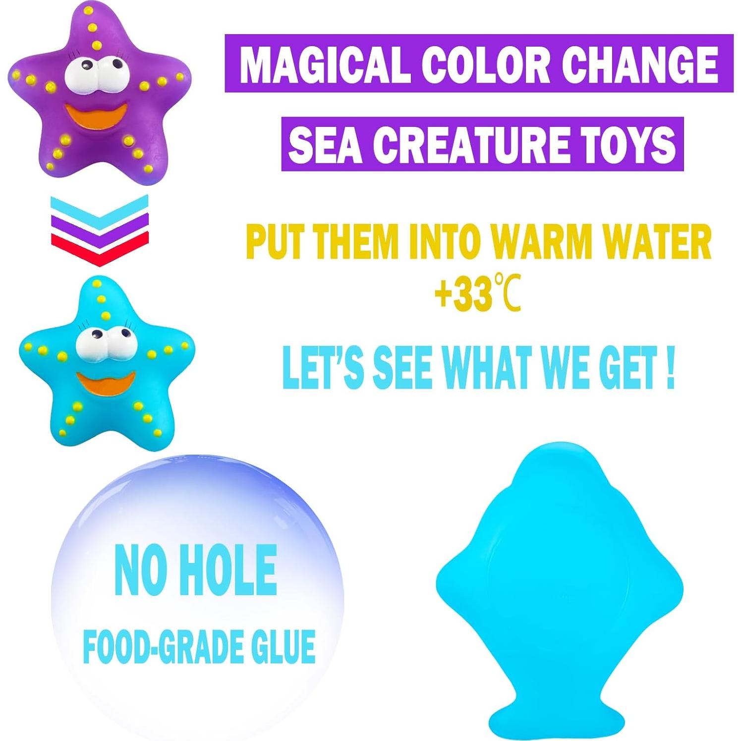 Juguetes de Baño Staroud 9 Piezas Animales Marinos Cambian Color