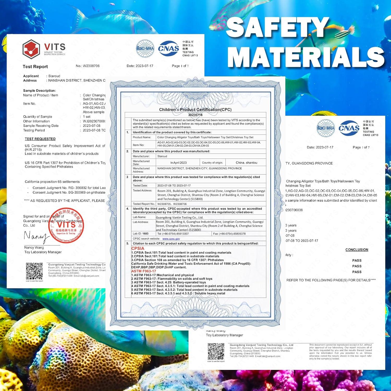 Juguetes de Baño Staroud 9 Piezas Animales Marinos Cambian Color