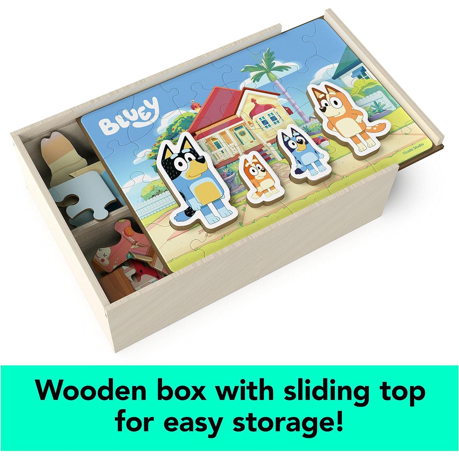 Rompecabezas de Madera Bluey Spin Master - Paquete de 4, 24 Piezas