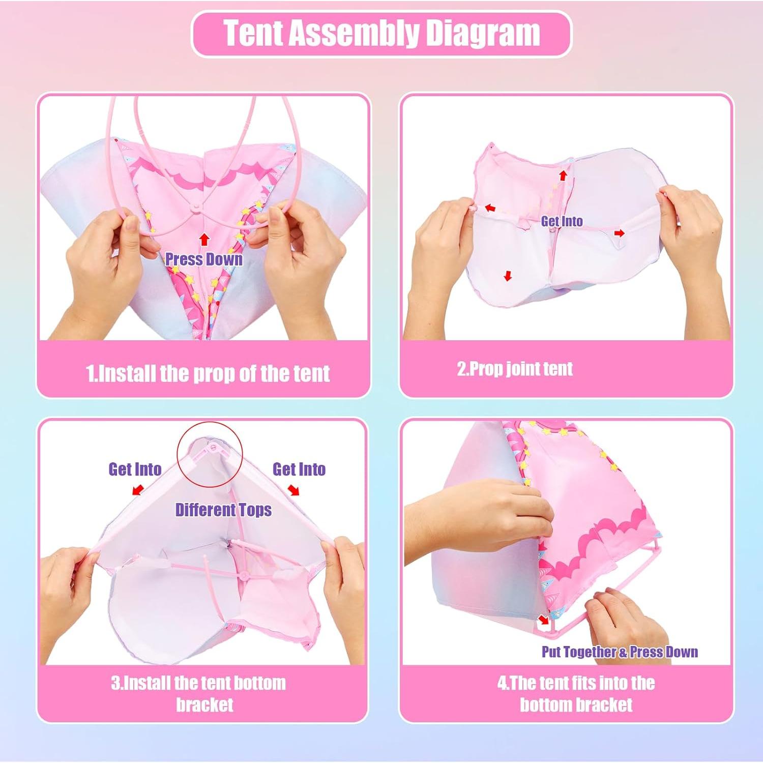 Juego de Camping para Muñecas 11.5" HONLAELLA 34 Pcs Accesorios