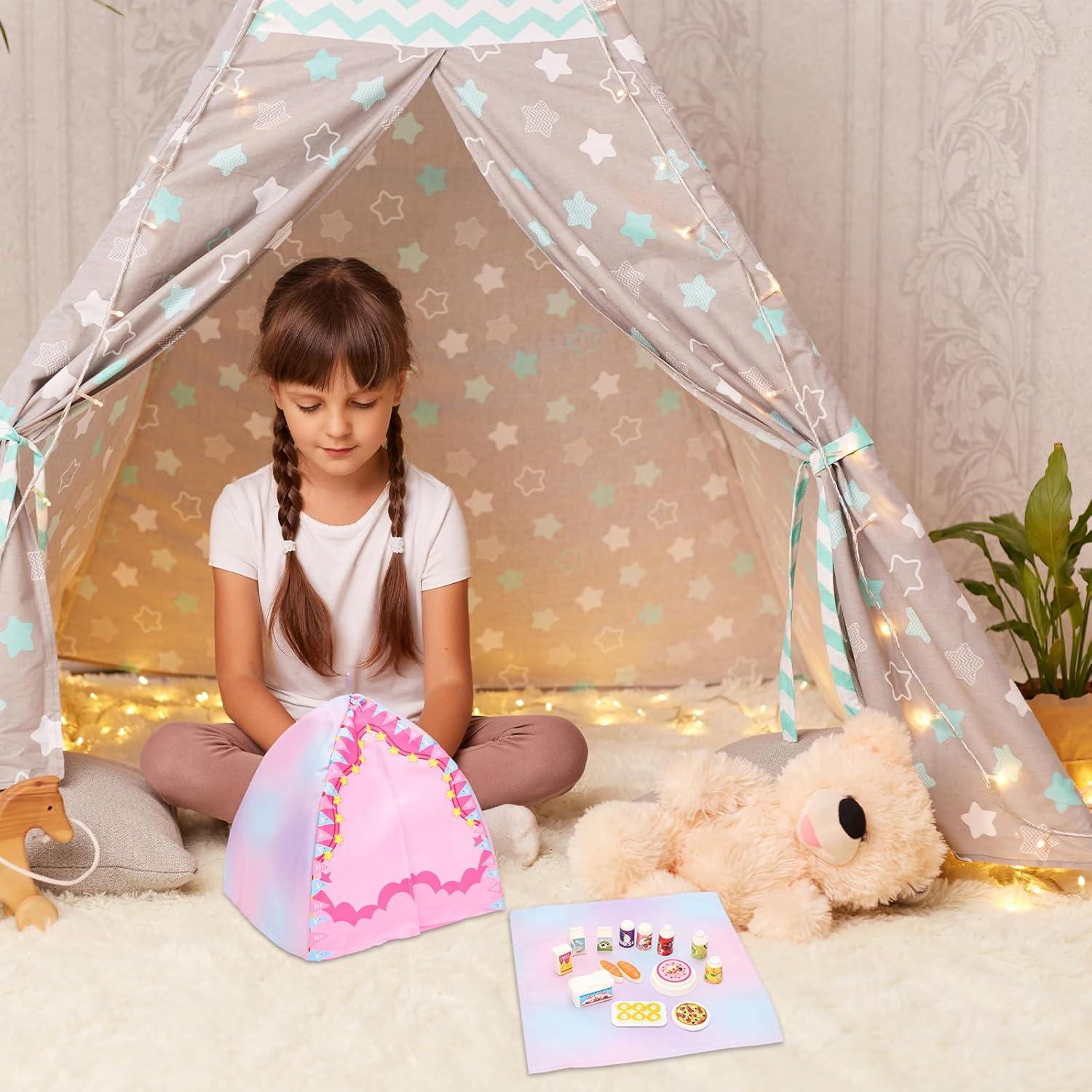 Juego de Camping para Muñecas 11.5" HONLAELLA 34 Pcs Accesorios