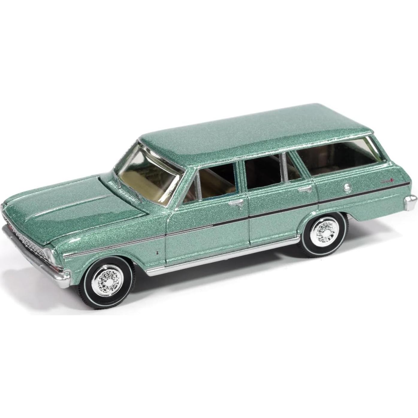 Modelo Diecast Chevrolet II Nova 400 Wagon 1963 Auto World 1:64