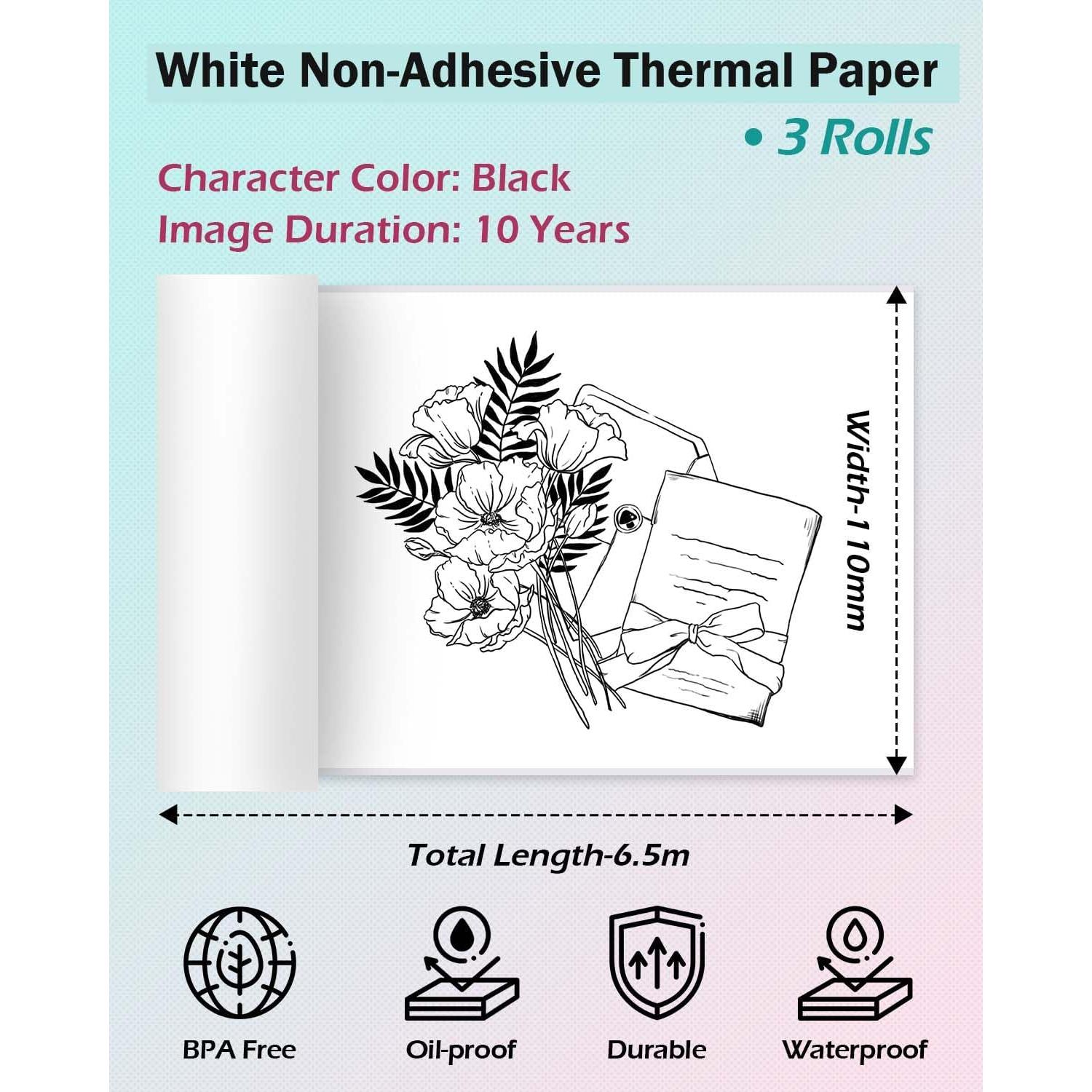 Papel Térmico No Adhesivo Phomemo 110mm 3 Rollos Blanco