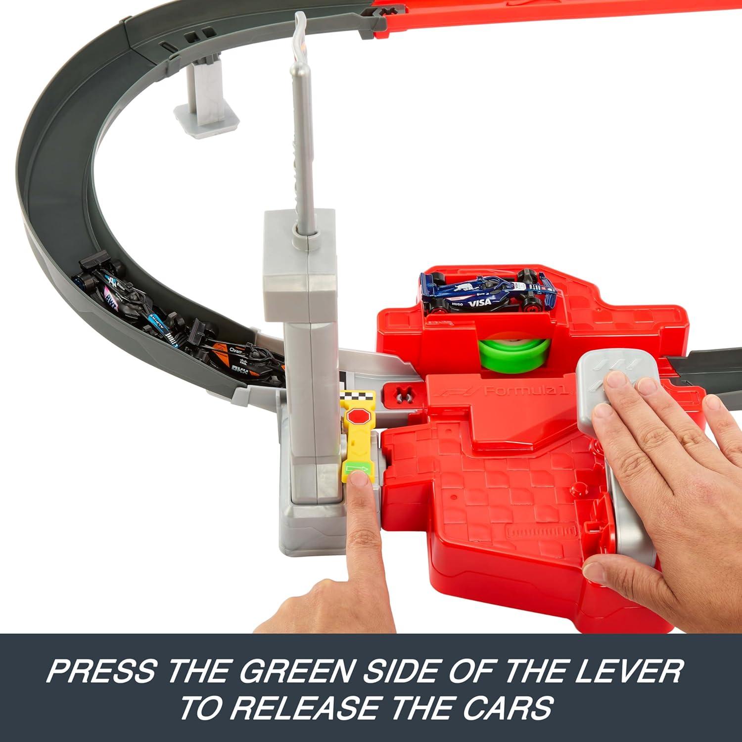 Juego de Pista de Carrera F1 Hot Wheels con 3 Autos 1:64