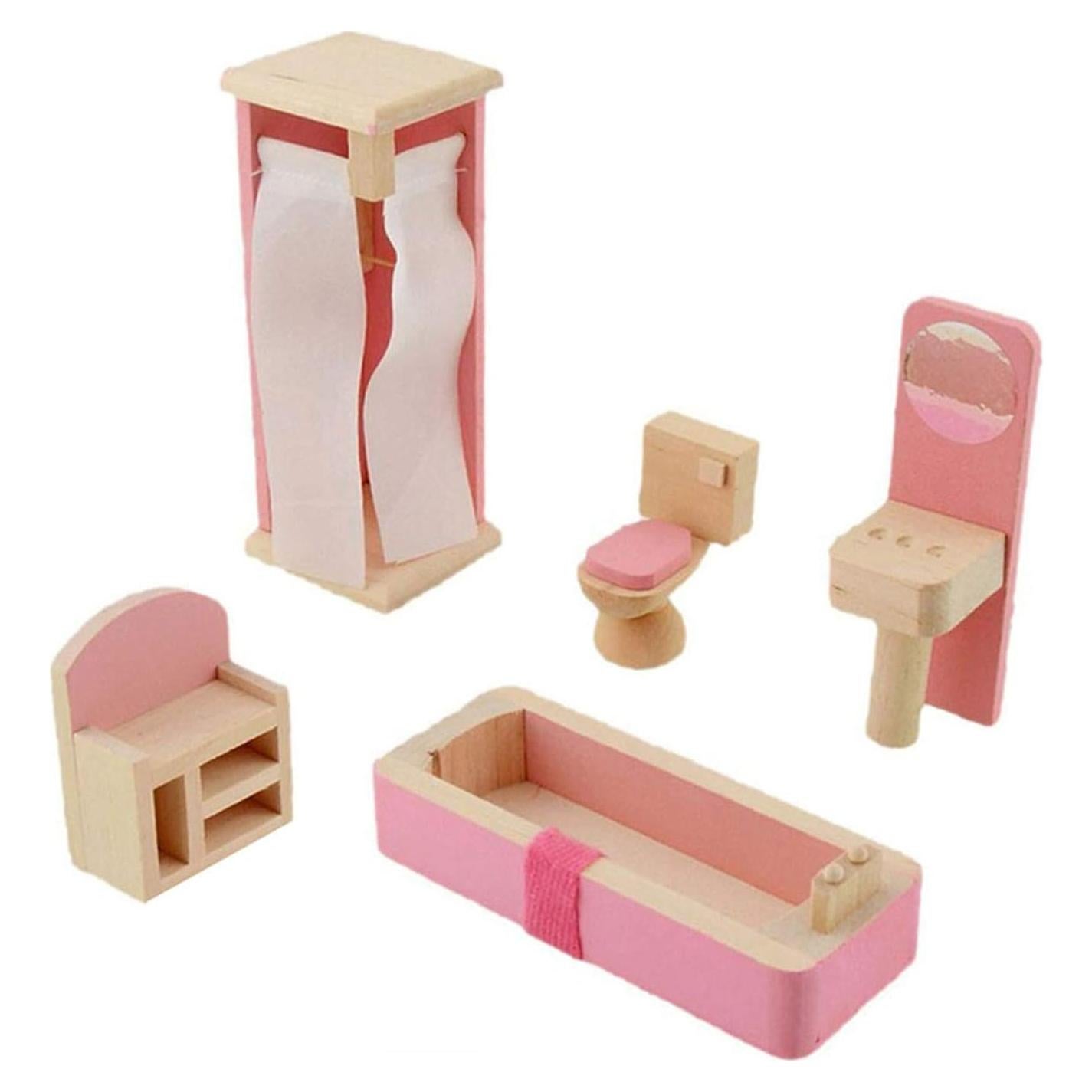 Juego de Muebles de Casa de Muñecas de Madera Dreams-Mall