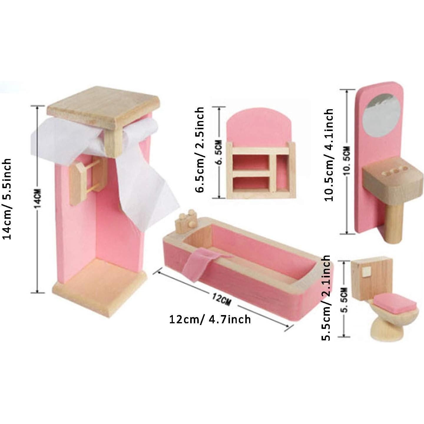 Juego de Muebles de Casa de Muñecas de Madera Dreams-Mall