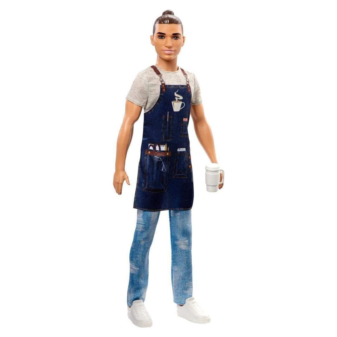 Muñeco Ken Barista Mattel FXP03 - 30.5 cm, Accesorios de Café