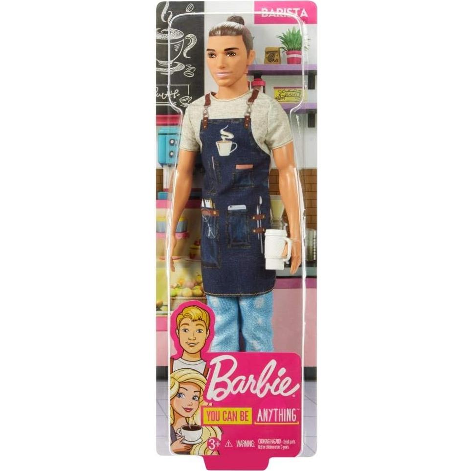 Muñeco Ken Barista Mattel FXP03 - 30.5 cm, Accesorios de Café