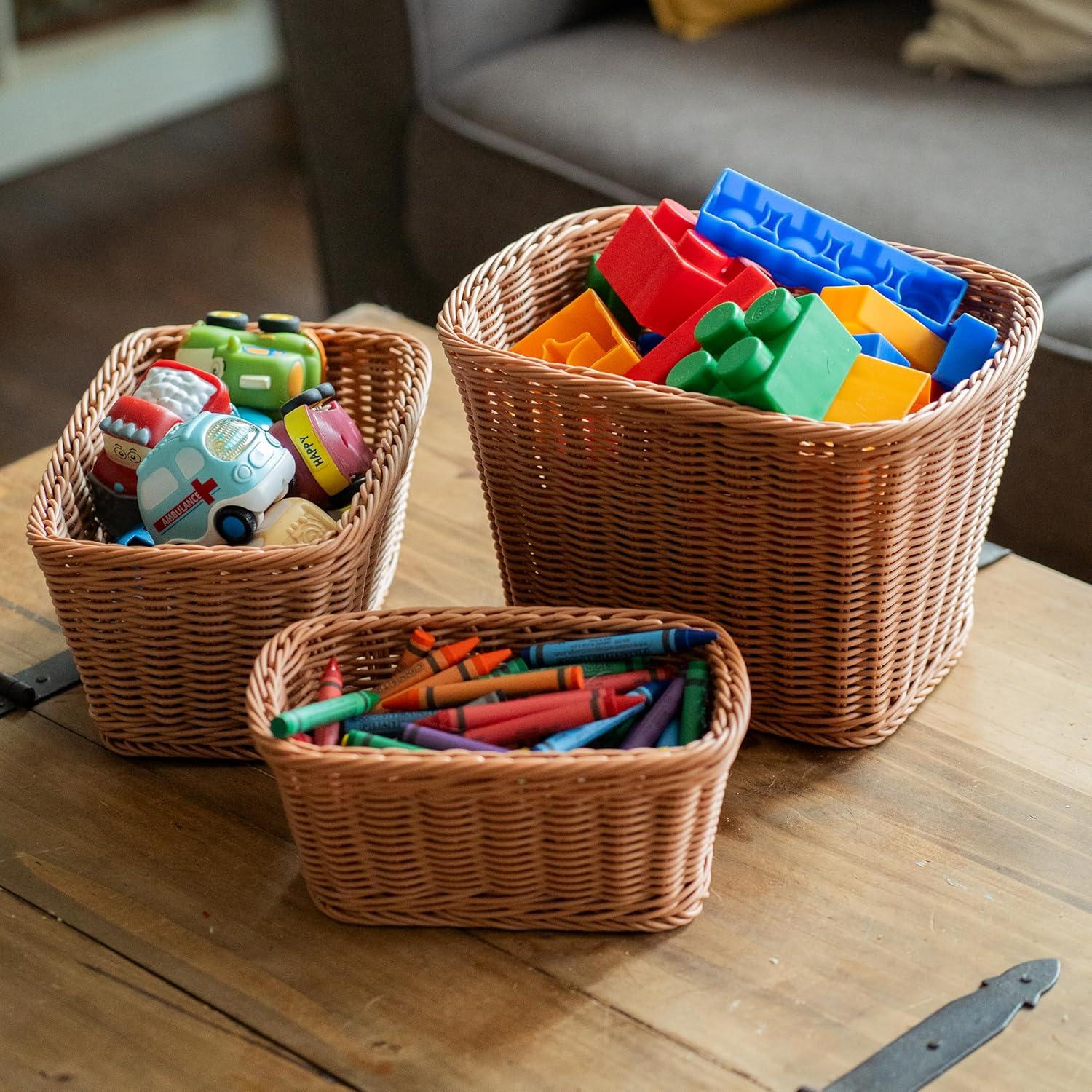 Cestas de Plástico Tejidas Constructive Playthings - Set de 3