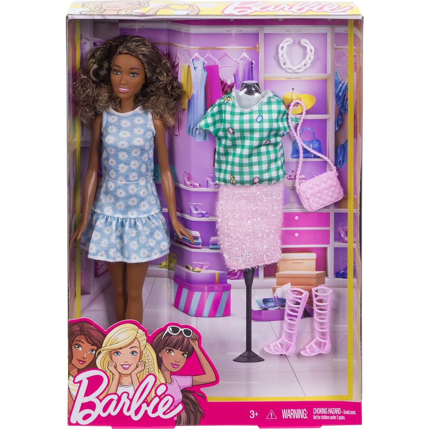 Muñeca Barbie Fashionistas con 2 Conjuntos y Accesorios