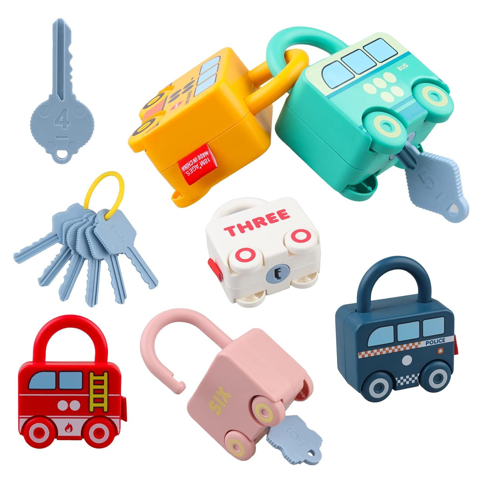 Juguete Educativo Montessori Junyobee - Juego de Coches 6 llaves