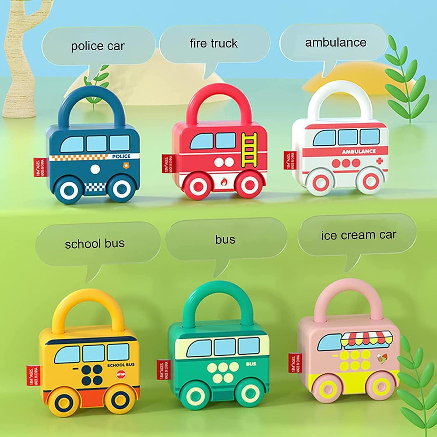 Juguete Educativo Montessori Junyobee - Juego de Coches 6 llaves