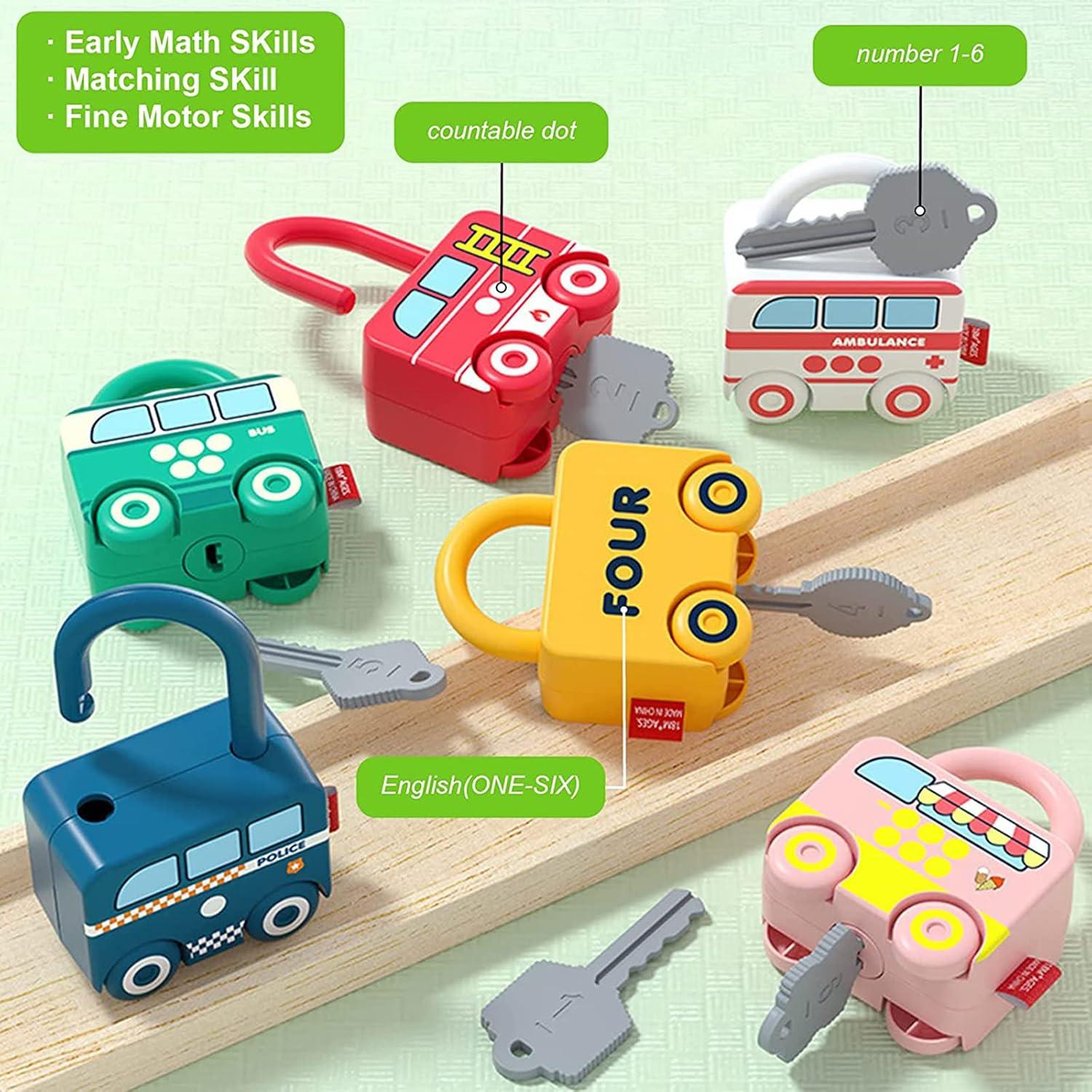 Juguete Educativo Montessori Junyobee - Juego de Coches 6 llaves