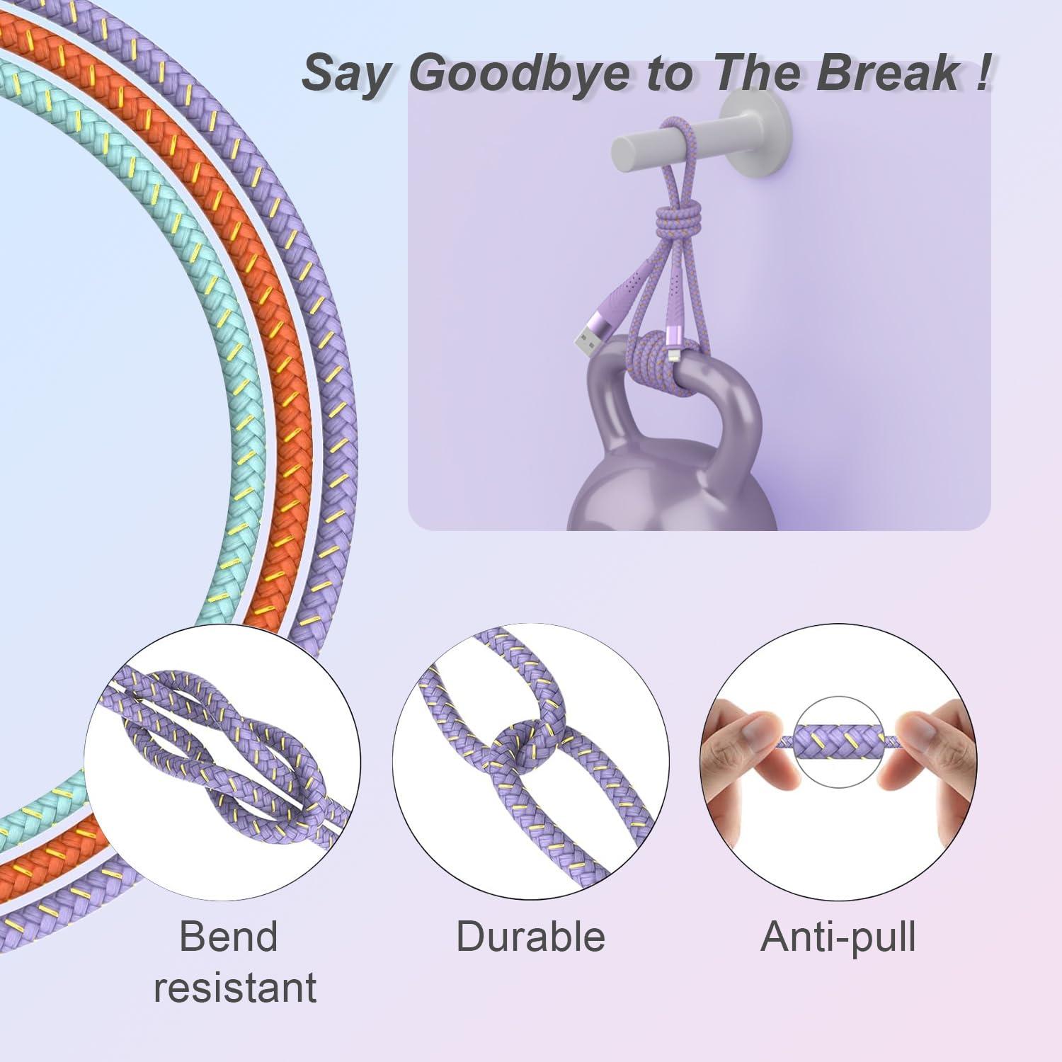 Cable de Carga Rápida Cuanyeon 1.83m MFi para iPhone