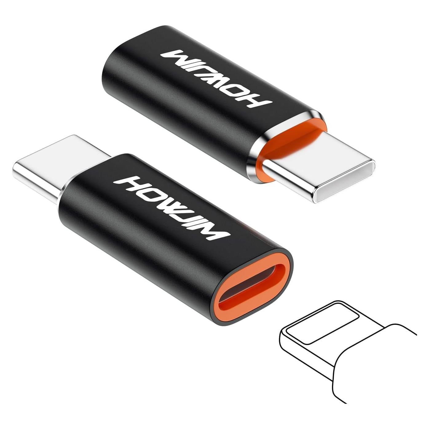 Adaptador Lightning a USB-C HOWJIM 2Pack Carga Rápida 27W