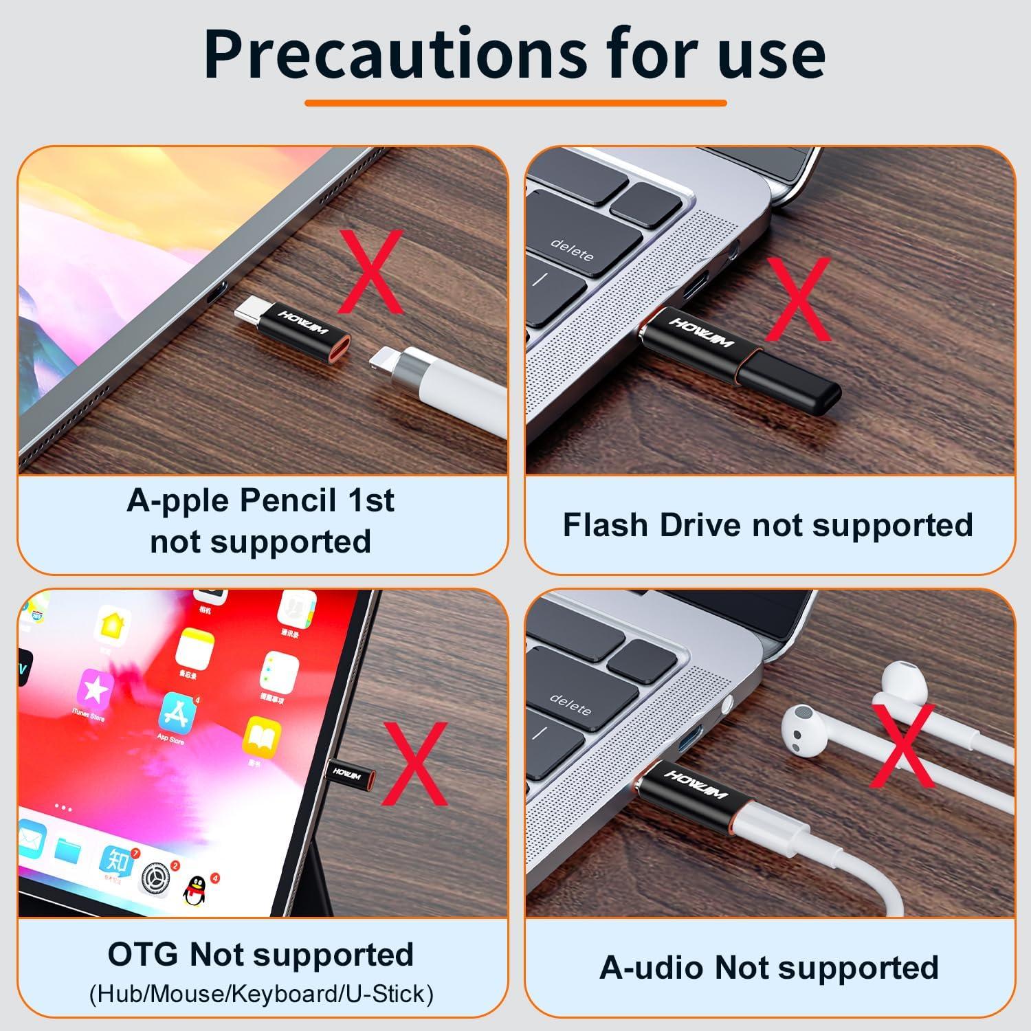 Adaptador Lightning a USB-C HOWJIM 2Pack Carga Rápida 27W