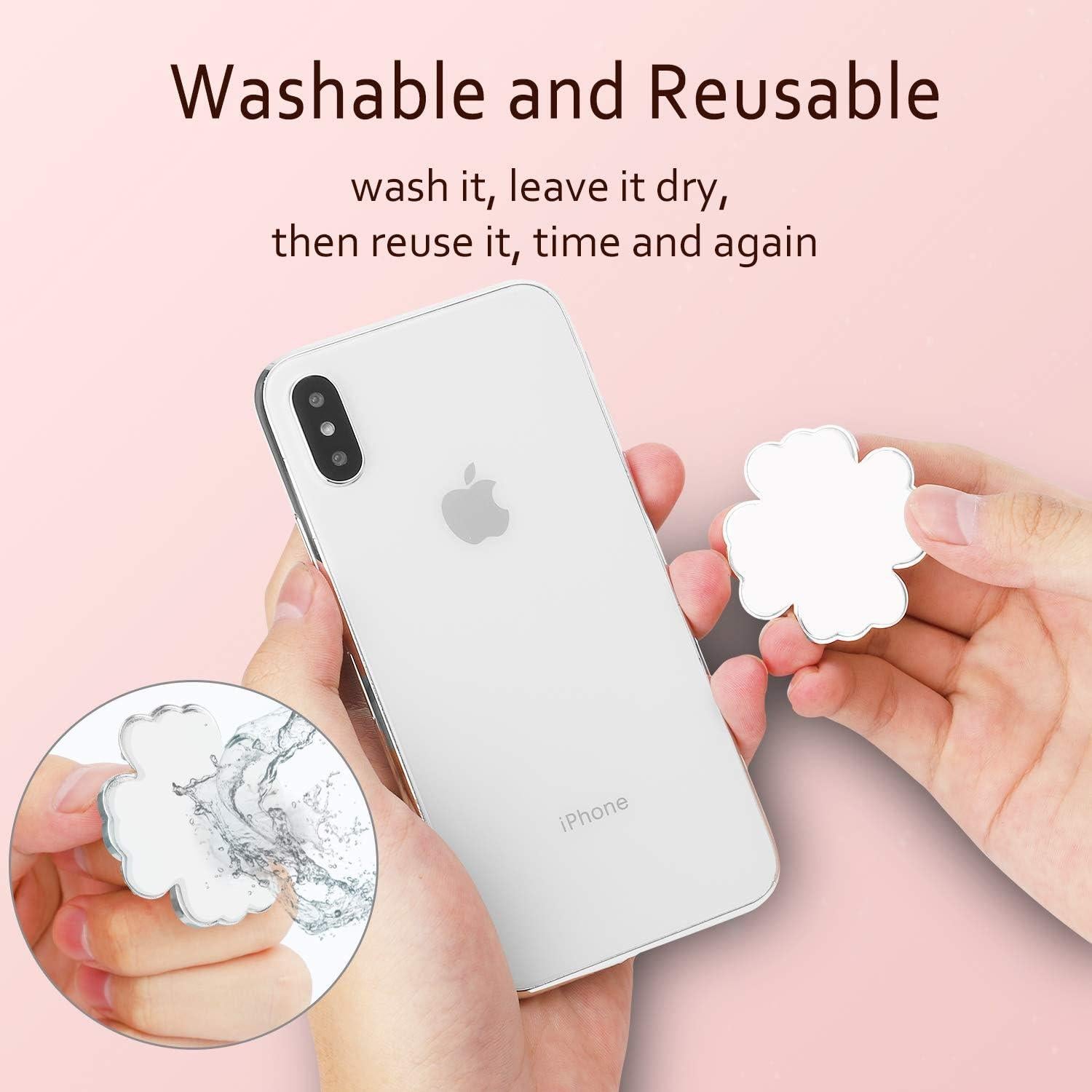 Soporte de anillo para teléfono Nsiucion trébol plata 360°