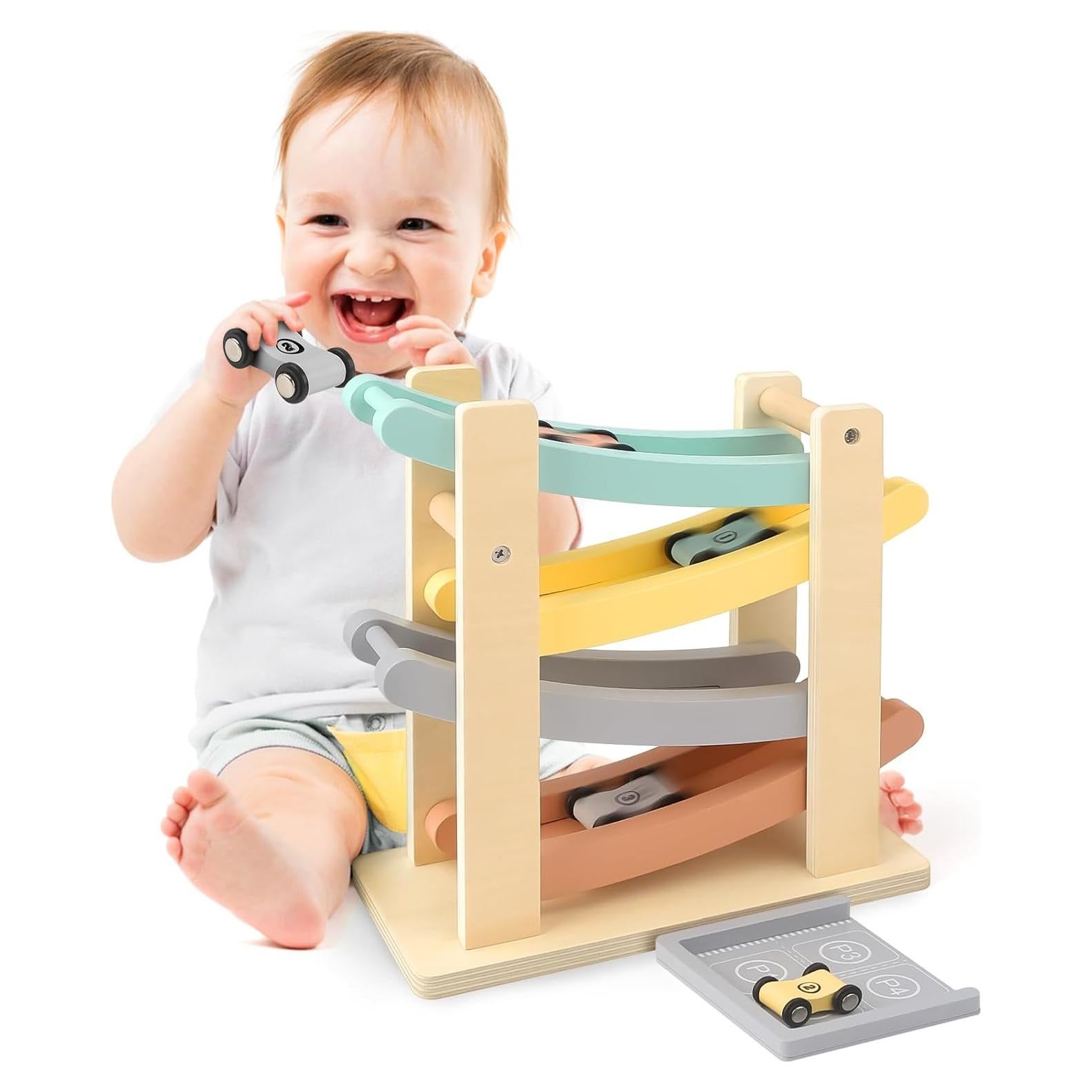 Juguete de Rampa de Coches Vanplay con 4 Coches Mini 22.86cm