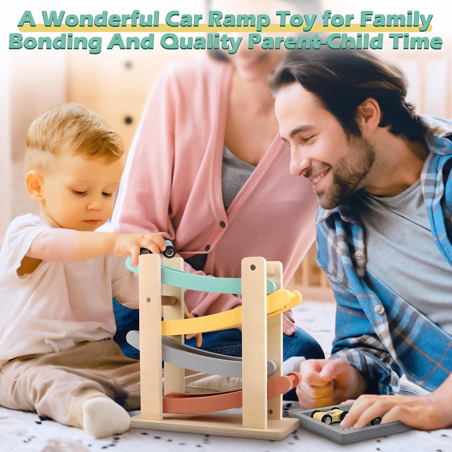 Juguete de Rampa de Coches Vanplay con 4 Coches Mini 22.86cm