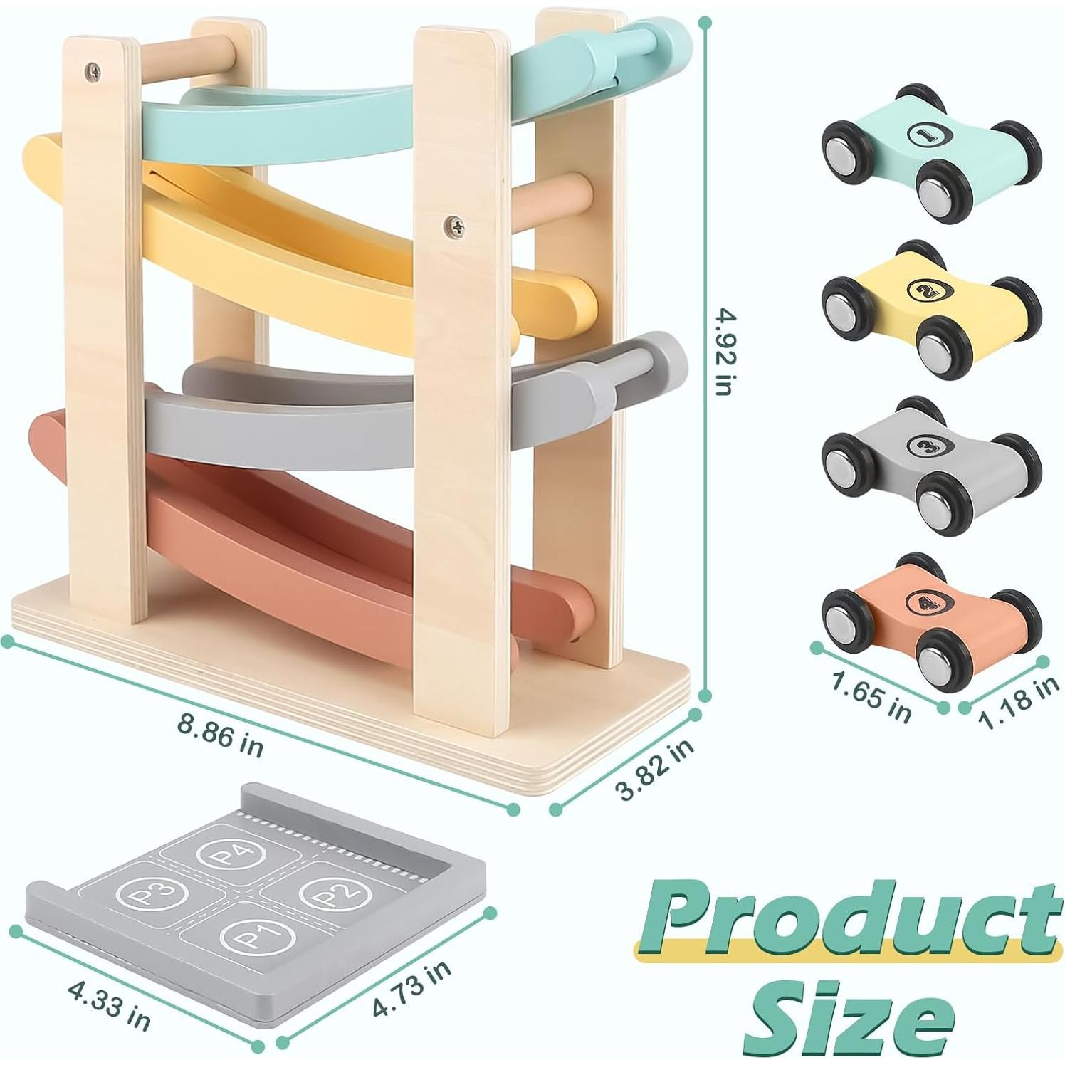 Juguete de Rampa de Coches Vanplay con 4 Coches Mini 22.86cm