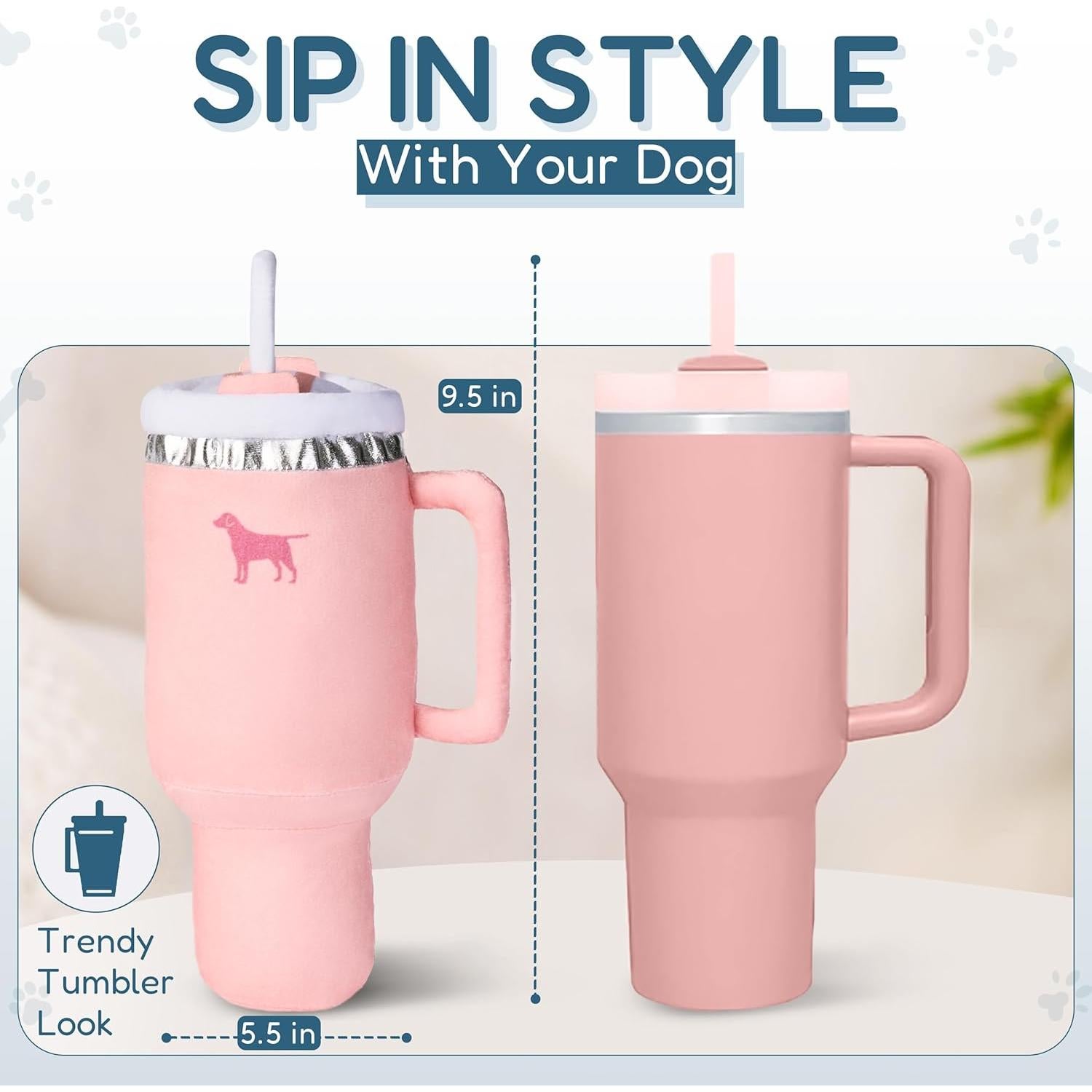 Taza de Perro Aspire Designs TumblerToy Rosa 24.1 cm