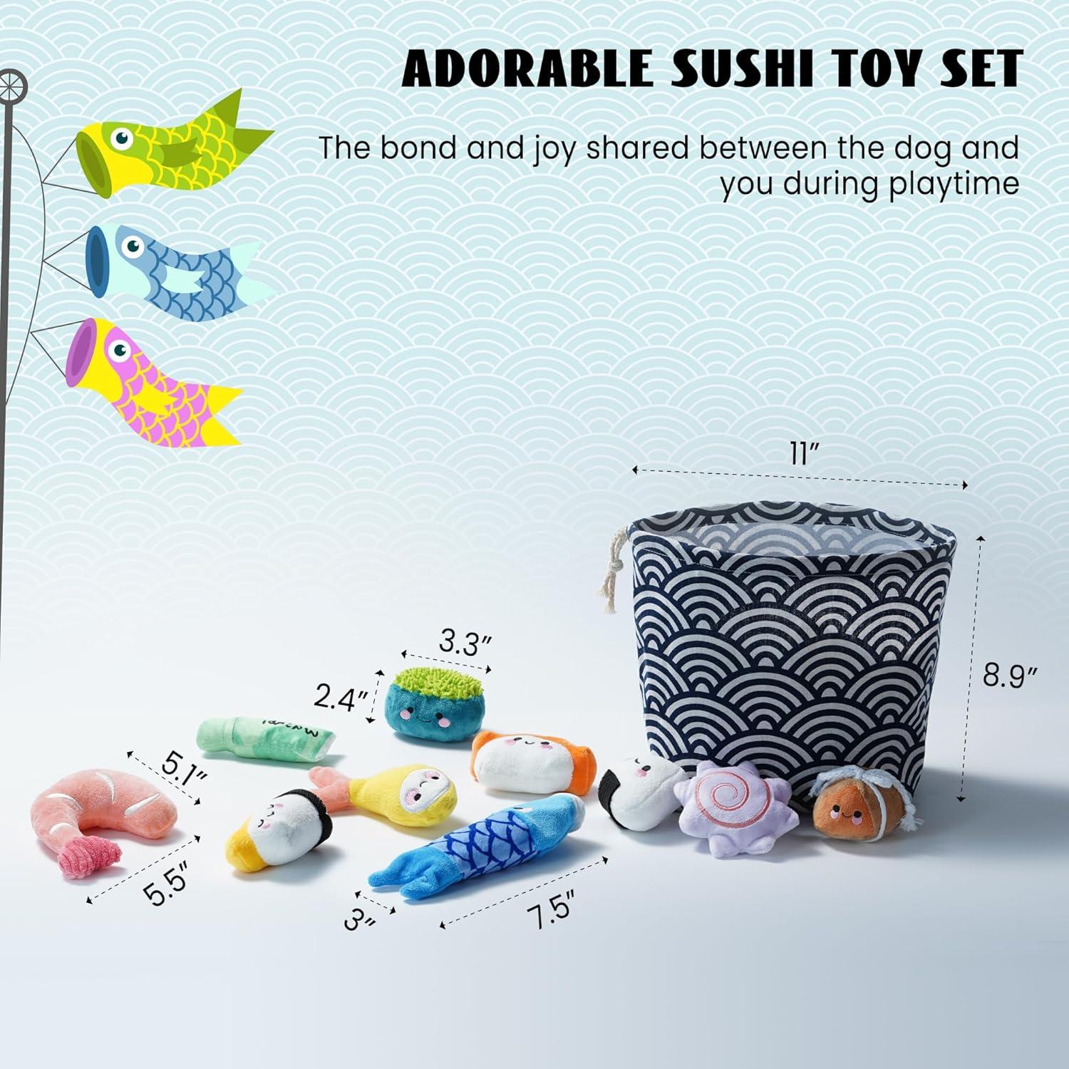 Set de Juguetes de Sushi para Perros Nocciola - 10 Piezas