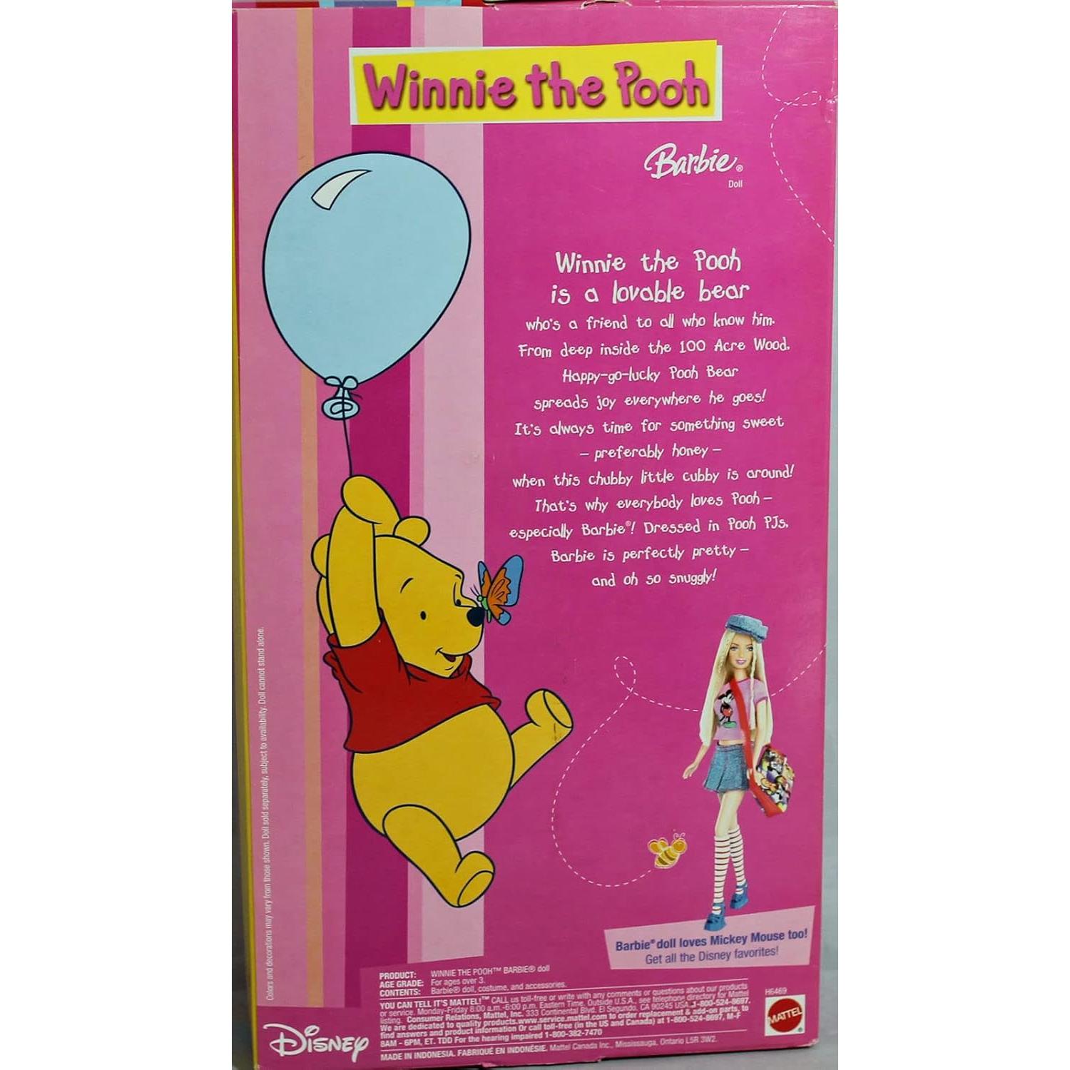 Muñeca Barbie Winnie the Pooh Pijamas y Pantuflas