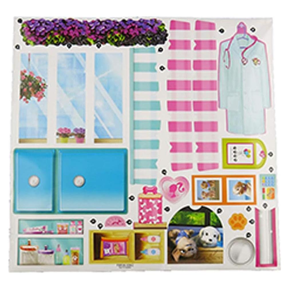 Hoja de Etiquetas de Reemplazo Barbie FBR36 - Stickers Mascotas
