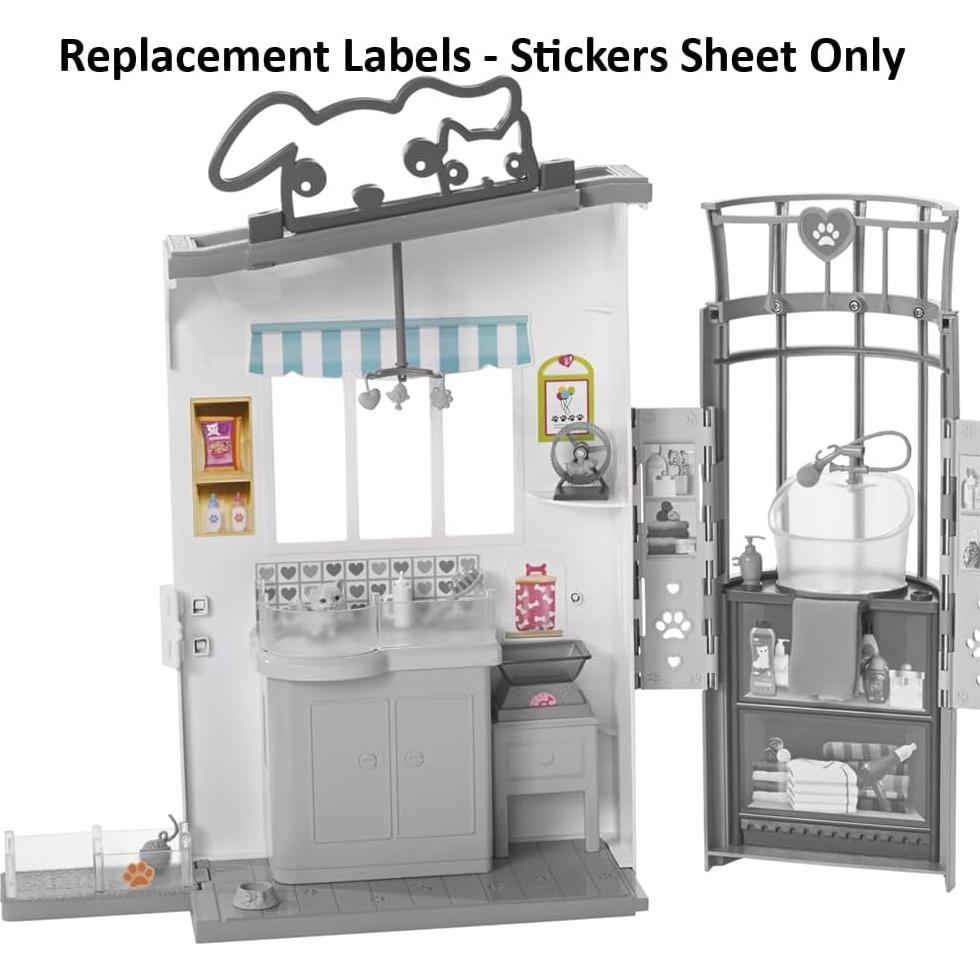 Hoja de Etiquetas de Reemplazo Barbie FBR36 - Stickers Mascotas