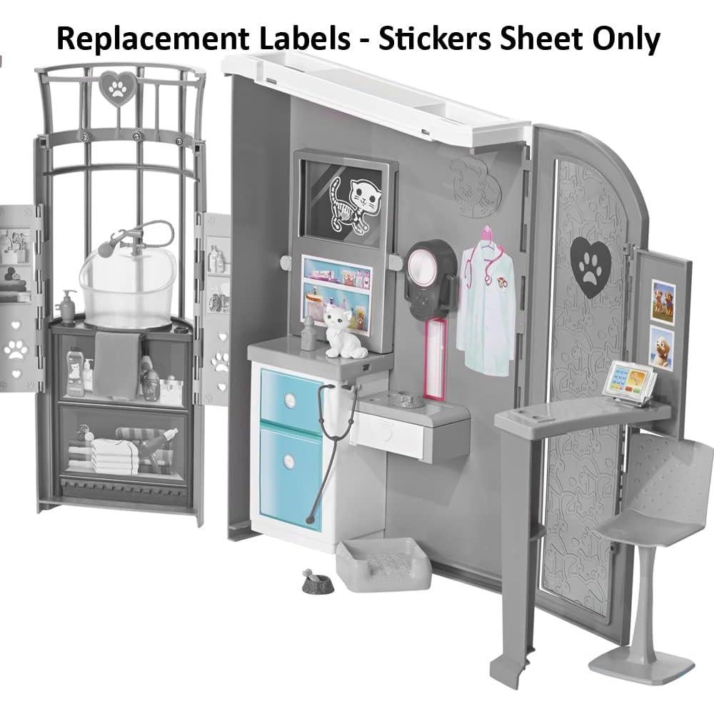Hoja de Etiquetas de Reemplazo Barbie FBR36 - Stickers Mascotas