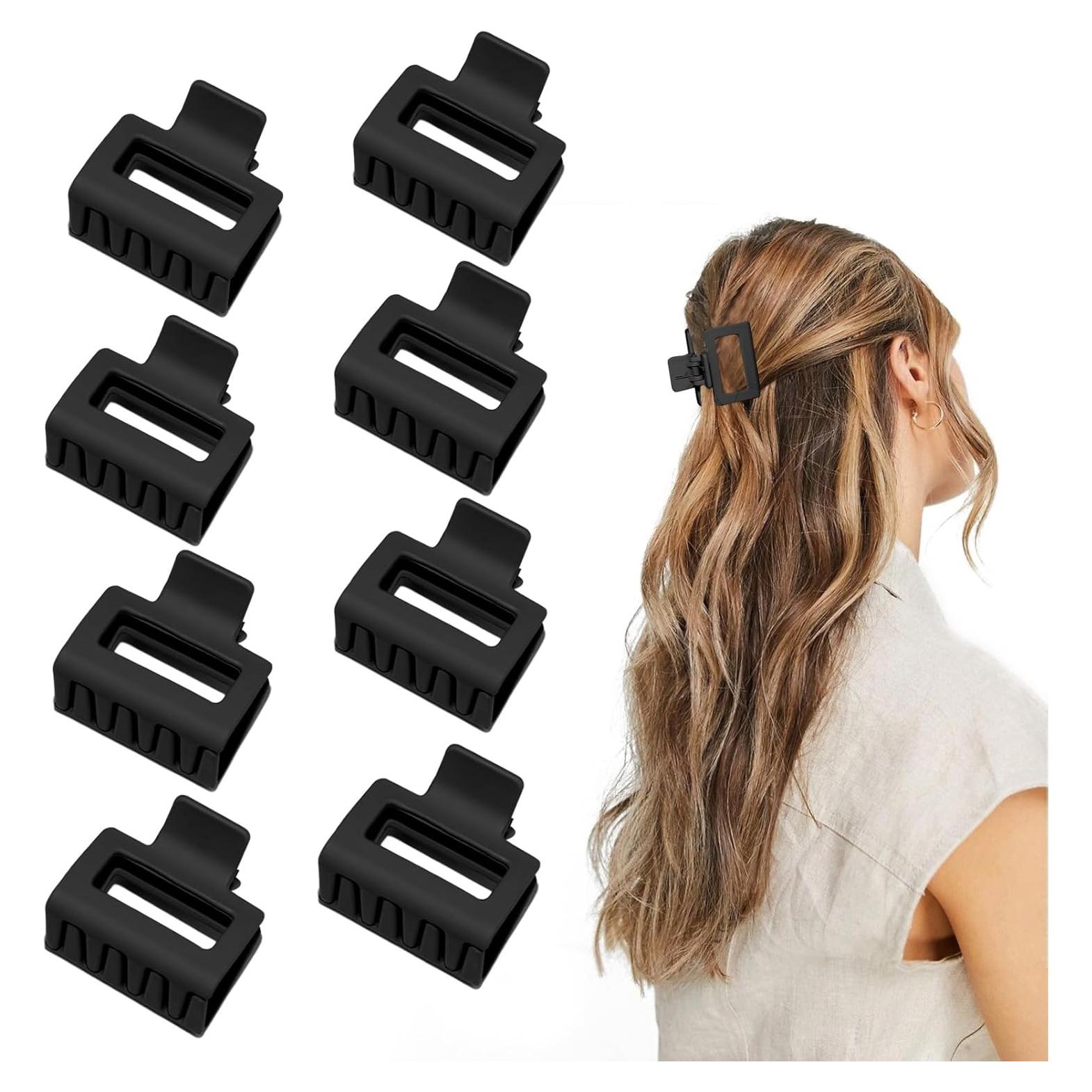 Pinzas de Garra para Cabello Fino y Grueso Cobinaan - 8 Piezas Negras