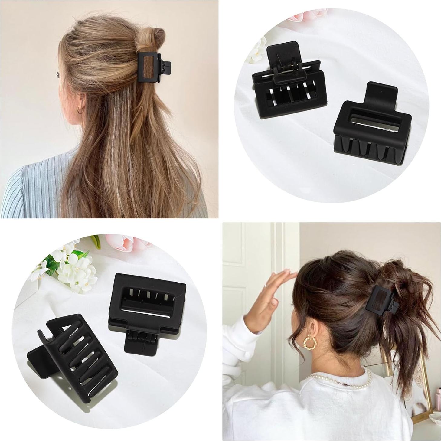 Pinzas de Garra para Cabello Fino y Grueso Cobinaan - 8 Piezas Negras