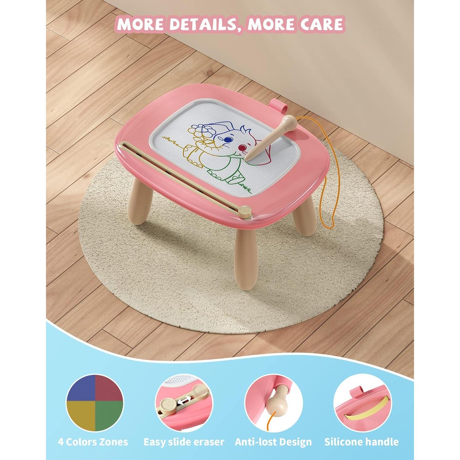 Tabla Magnética de Dibujo Kikapabi Rosa 22 cm para Niños 1-3 Años