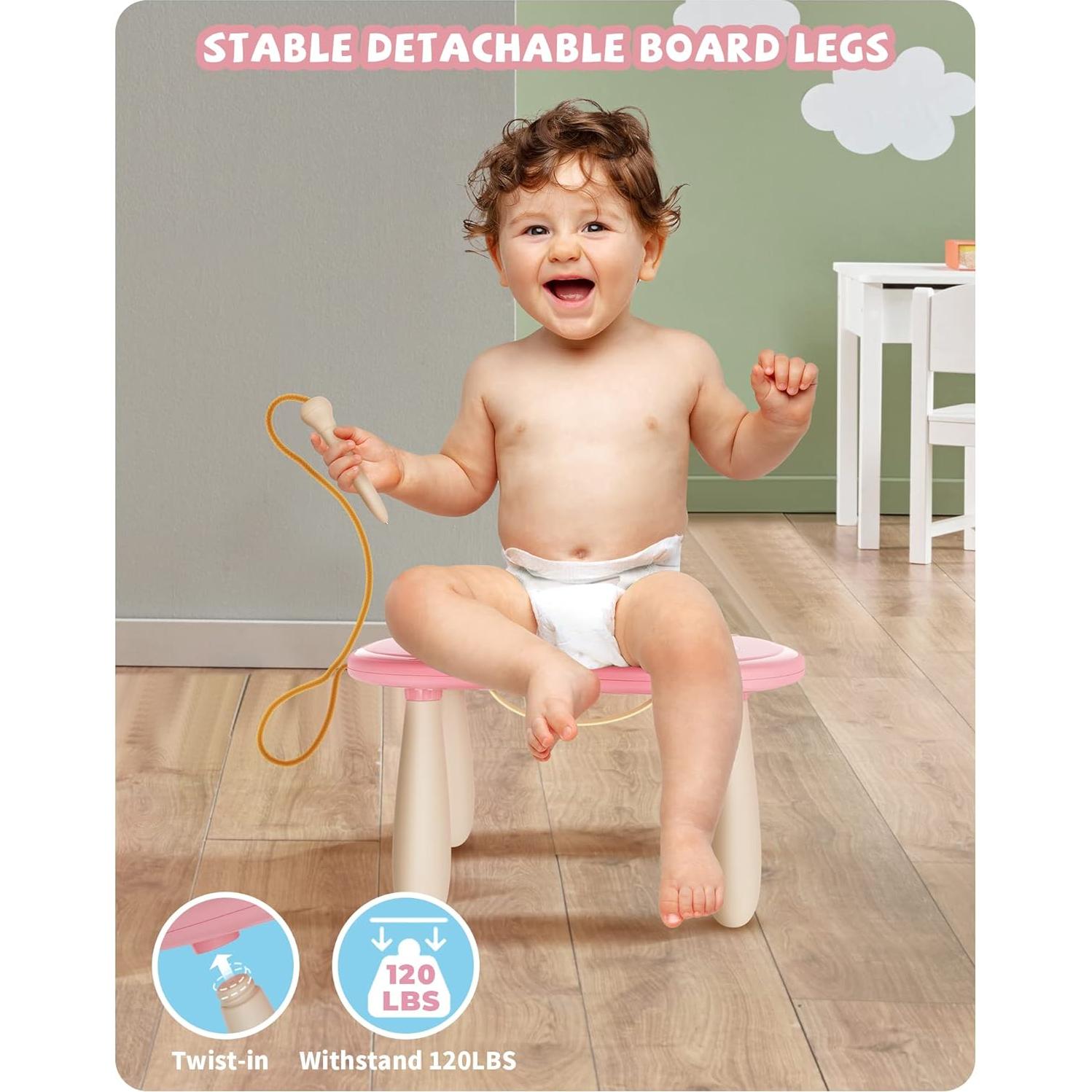 Tabla Magnética de Dibujo Kikapabi Rosa 22 cm para Niños 1-3 Años