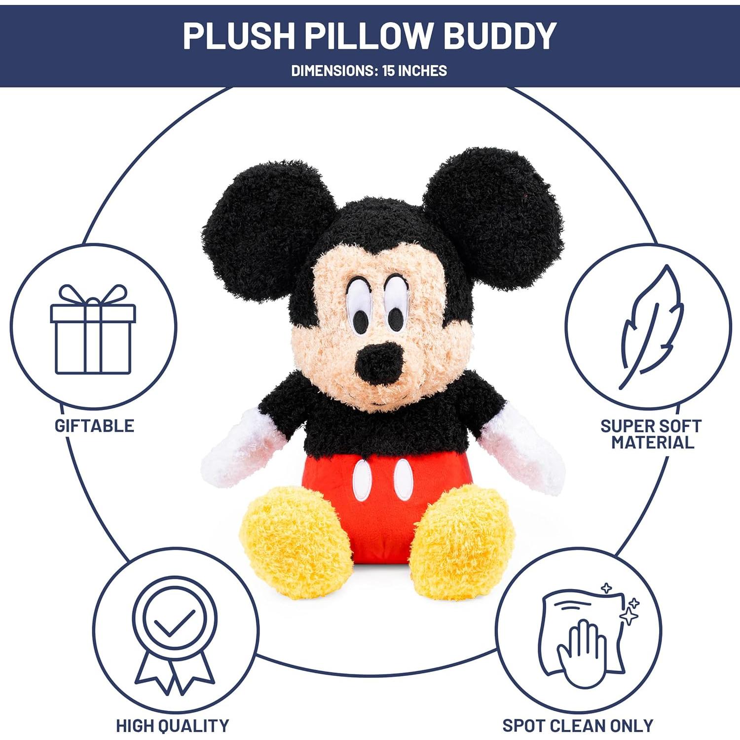 Almohada de Peluche Mickey Mouse Jay Franco 38 cm Suave