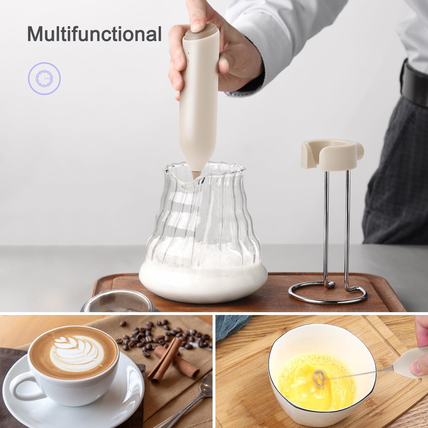 Espumador de Leche Eléctrico ELMWAY KJBQ-10 Recargable Beige