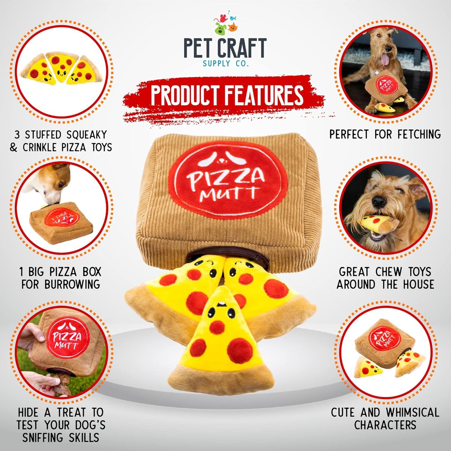 Juguete de Peluche Interactivo Pet Craft Supply Pizza Mutt