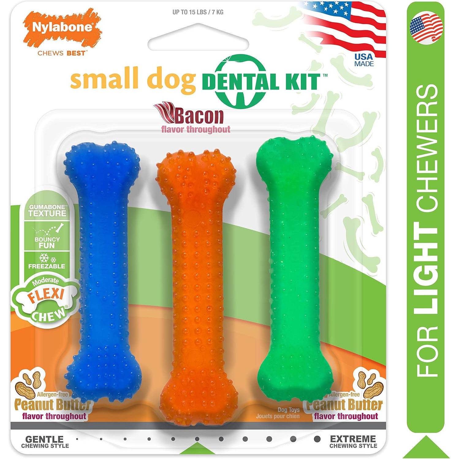 Hueso Nylabone Flexi Chew para Perros X-Pequeño 3 Unidades