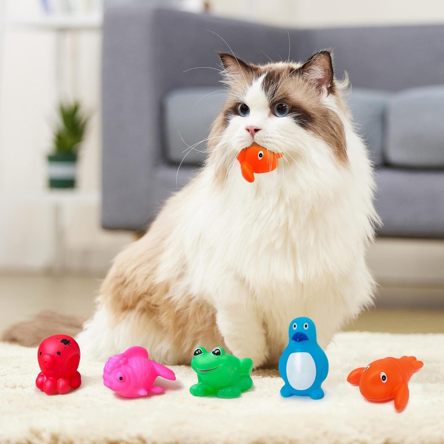 Juguete de piscina para gatos Yopetox con 6 juguetes acuáticos