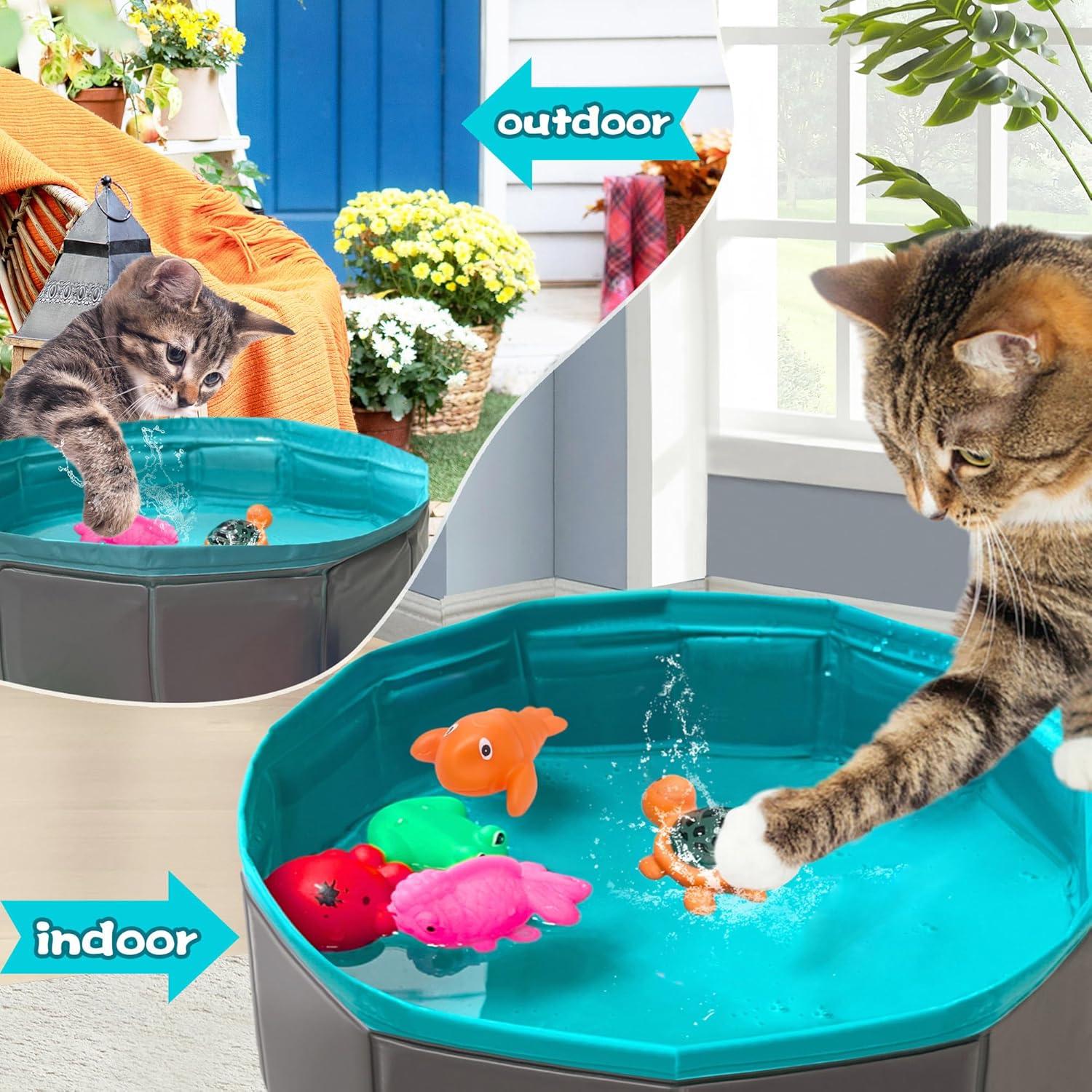 Juguete de piscina para gatos Yopetox con 6 juguetes acuáticos