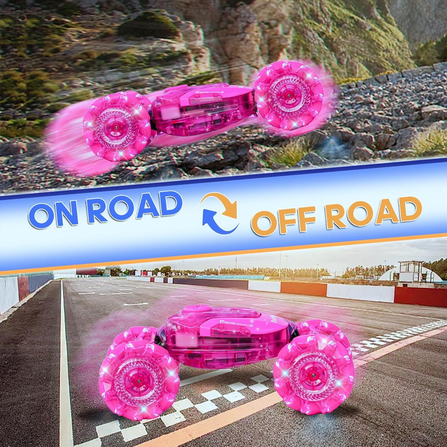 Coche de Control Remoto Rosa Tokwidget 4WD Acrobacias 360°