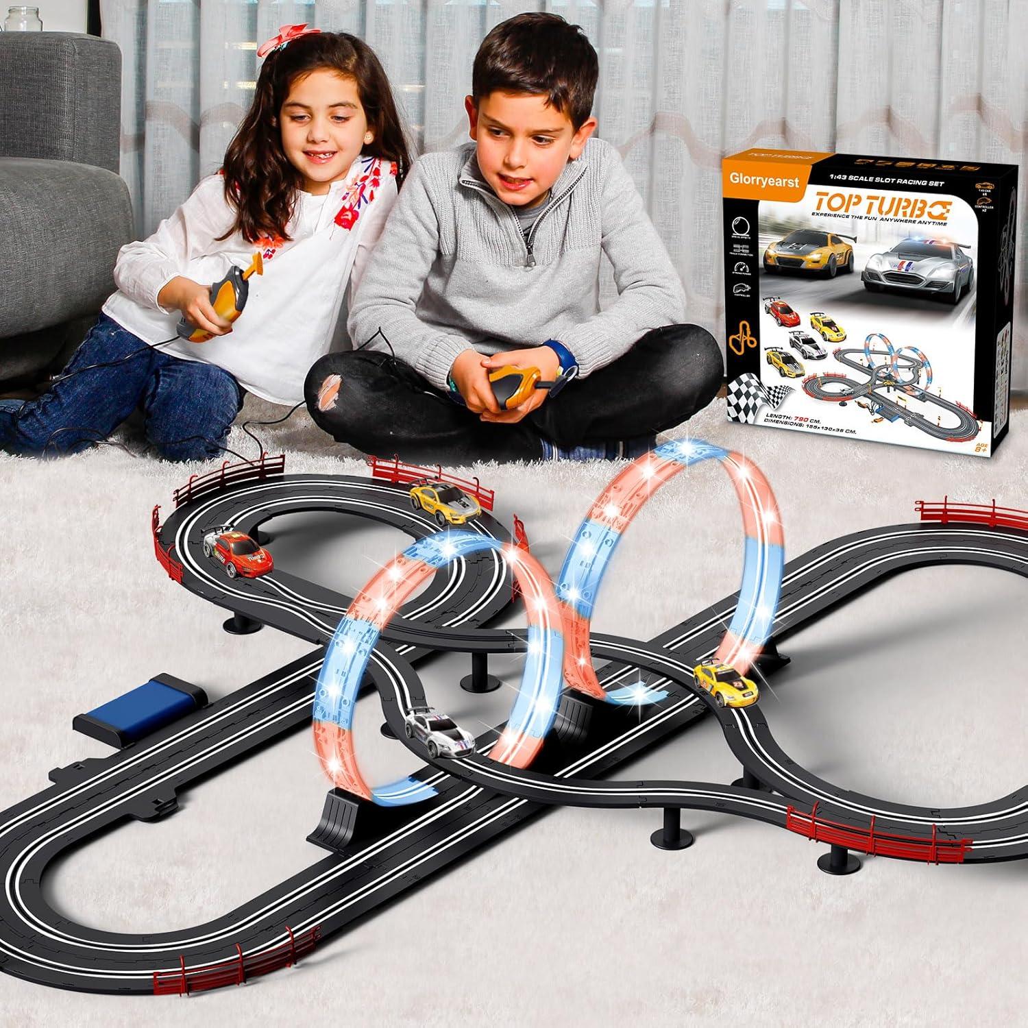 Pista de Carreras Eléctrica GY 8.53m con 4 Coches LED 1:43