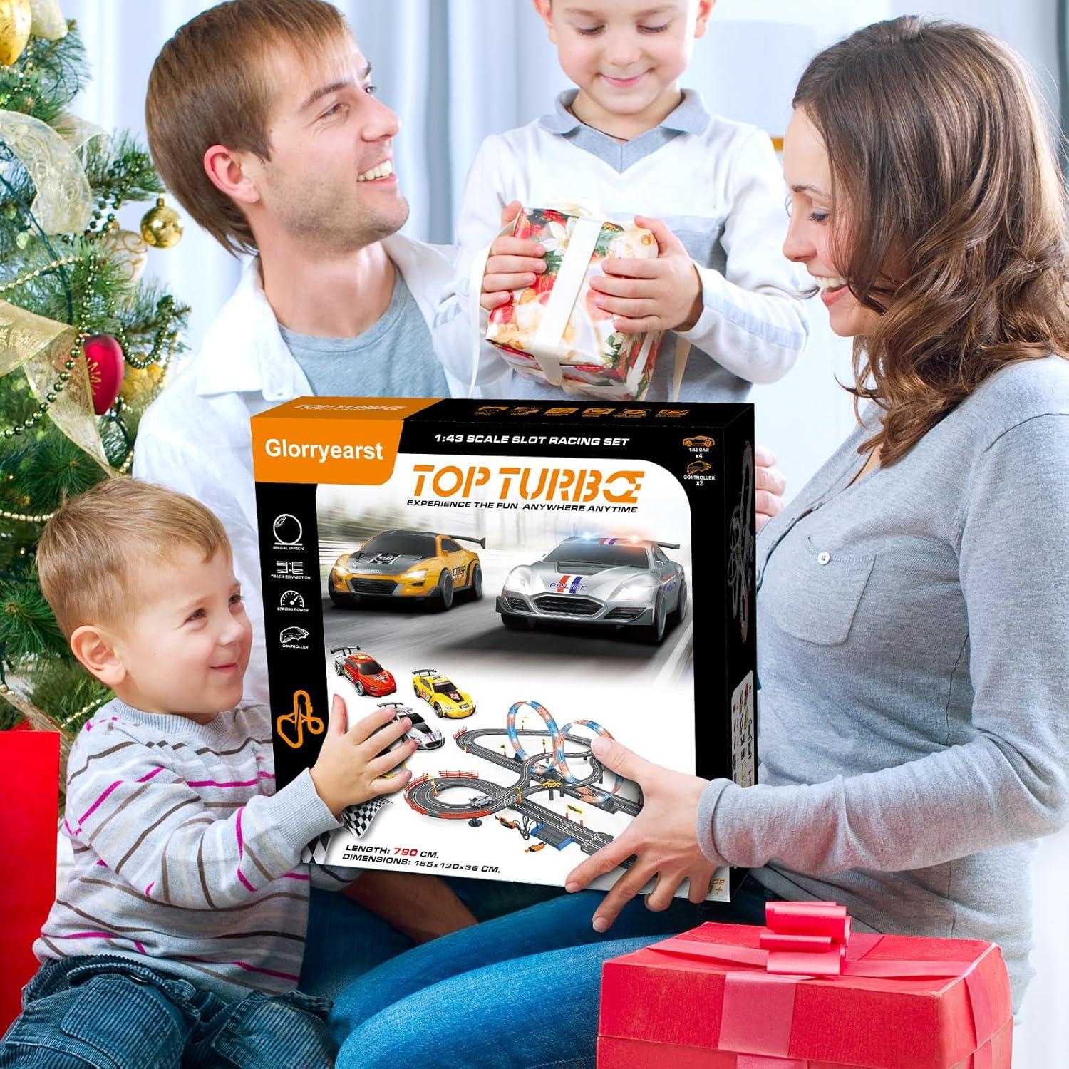 Pista de Carreras Eléctrica GY 8.53m con 4 Coches LED 1:43